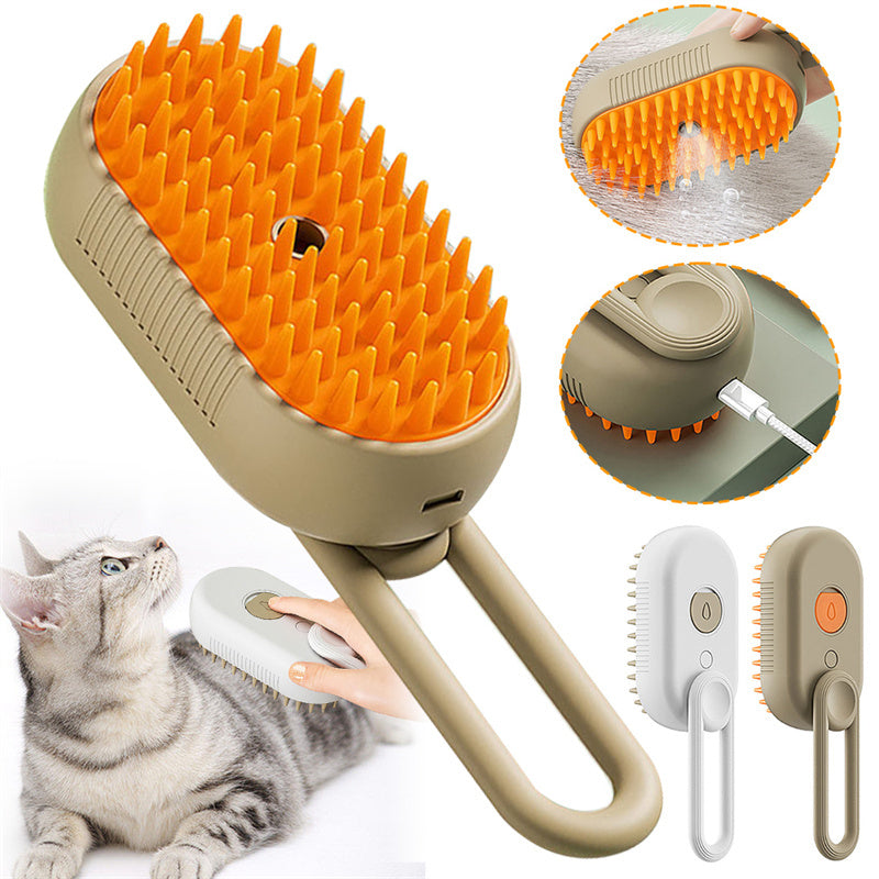 PawMist Grooming Brush — 3‑in‑1 Spray, Massage & Deshedding (Cats & Dogs)