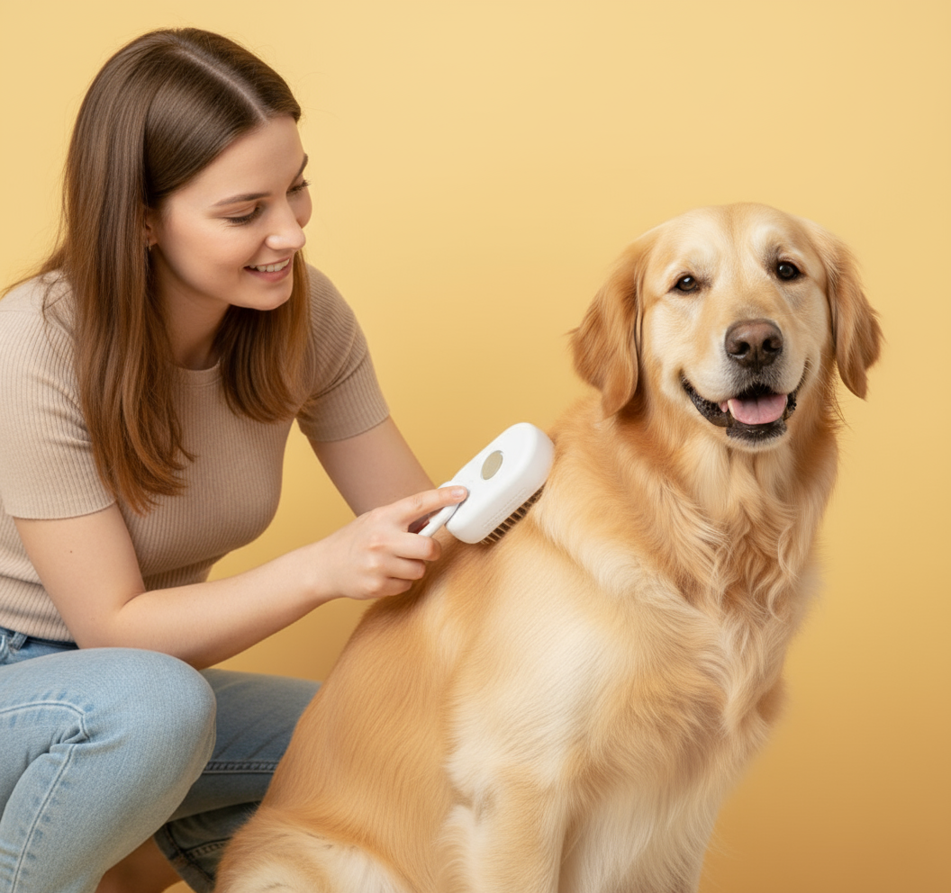PawMist Grooming Brush — 3‑in‑1 Spray, Massage & Deshedding (Cats & Dogs)