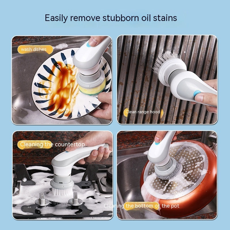 4-in-1 Cordless Electric Spin Scrubber - High-Power Handheld Cleaning Brush Set