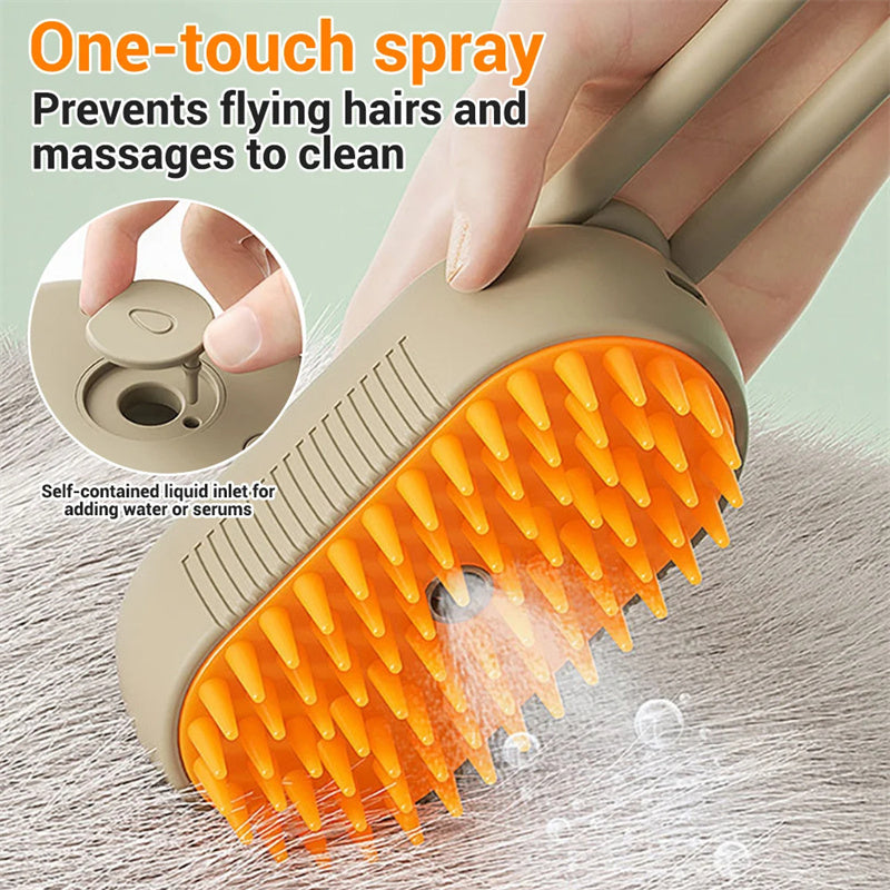 PawMist Grooming Brush — 3‑in‑1 Spray, Massage & Deshedding (Cats & Dogs)